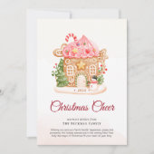 Feestelijke Gingerbread House Kerstvakantie Kaart (Voorkant)