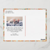 Feestelijke Gingerbread House Mint Foto Kerstmis Folie Feestdagen Briefkaart (Achterkant)