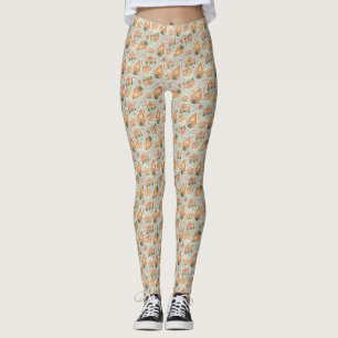Feestelijke Gingerbread House Pattern Mint Kerstmi Leggings