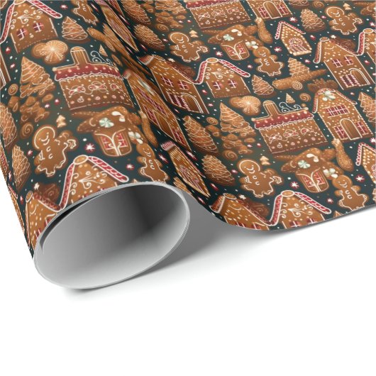 Feestelijke Gingerbread House Print -Classic Chris Cadeaupapier (Rol Hoek)