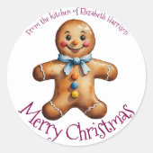 Feestelijke Gingerbread Man Cookie Christmas Bakin Ronde Sticker (Voorkant)