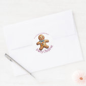 Feestelijke Gingerbread Man Cookie Christmas Bakin Ronde Sticker (Envelop)