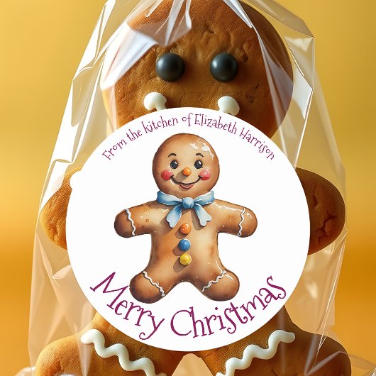 Feestelijke Gingerbread Man Cookie Christmas Bakin Ronde Sticker
