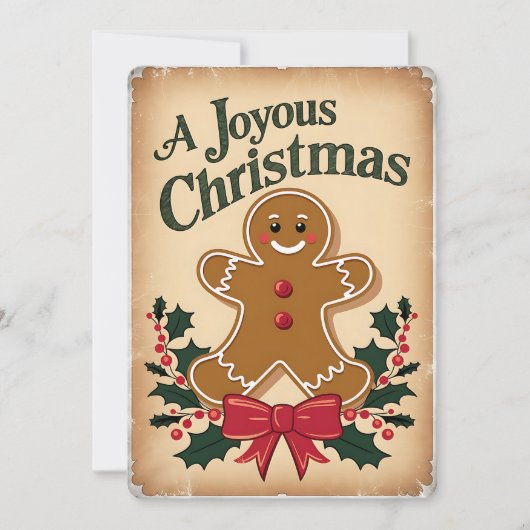 Feestelijke Gingerbread Man Holiday Kaart (Voorkant)
