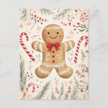 Feestelijke Gingerbread Man Kerstgroet