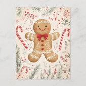 Feestelijke Gingerbread Man Kerstgroet Briefkaart (Voorkant)