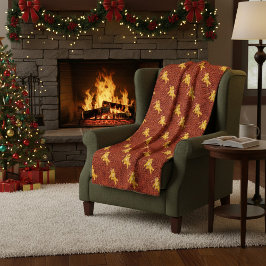 Feestelijke Gingerbread Man & Knit Patroon Kerstmi Fleece Deken