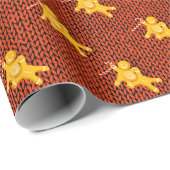 Feestelijke Gingerbread Man op Cosy Knit Christmas Cadeaupapier (Rol Hoek)