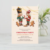 Feestelijke Gingerbread Notenkraker Kerstfeest Kaart (Staand voorkant)