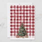 Feestelijke Gingham Kerstfeest Kaart (Achterkant)