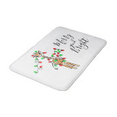 feestelijke Giraffe, groene rode roodtintelingen Badmat (Gekanteld)