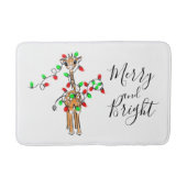 feestelijke Giraffe, groene rode roodtintelingen Badmat (Voorkant)