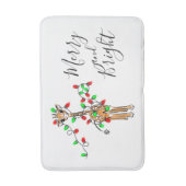 feestelijke Giraffe, groene rode roodtintelingen Badmat (Voorkant Verticaal)