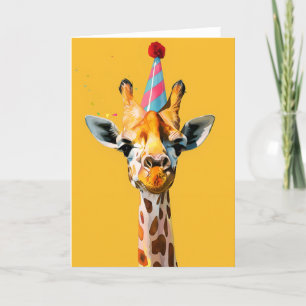 Feestelijke Giraffe Party Wenskaart Bedankkaart