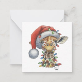 Feestelijke Giraffe plat Notitiekaartje