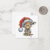 Feestelijke Giraffe plat Notitiekaartje (Voorkant / Achterkant in situ)