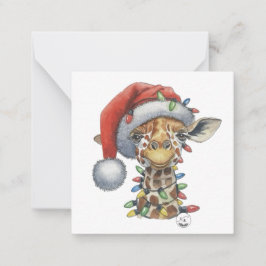 Feestelijke Giraffe plat Notitiekaartje
