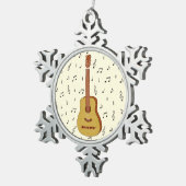 Feestelijke Gitarist Music Lover Design Tin Sneeuwvlok Ornament (Rechts)