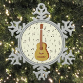 Feestelijke Gitarist Music Lover Design Tin Sneeuwvlok Ornament