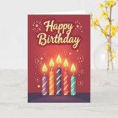 Feestelijke Glanzende Scriptkaart Kaart (Gele Bloem)
