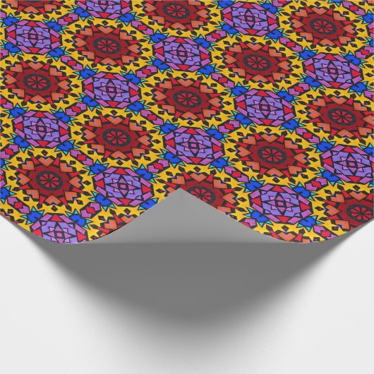 Feestelijke Glas in lood kerstboom Cadeaupapier (Hoek)