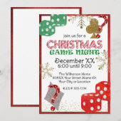 Feestelijke Glitter Kerst Spel Nachtfeest Kaart (Voorkant / Achterkant)