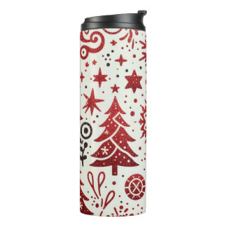 Feestelijke Glitter Kerst Thermische Tumbler Thermosbeker