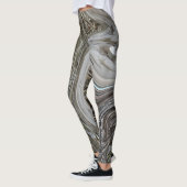 Feestelijke glitter marmer goud beige monogram sch leggings (Links)