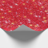 feestelijke glitter rood zilverpatroon cadeaupapier (Hoek)
