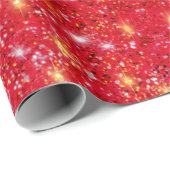 feestelijke glitter rood zilverpatroon cadeaupapier (Rol Hoek)