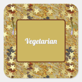 Feestelijke Glitter Vegetarische Maaltijd  Vierkante Sticker