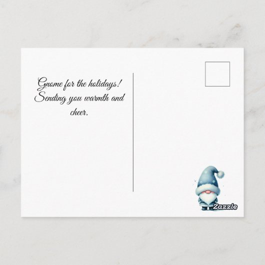 Feestelijke Gnome Groeten Briefkaart (Achterkant)