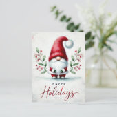 Feestelijke Gnome Groeten. Custom Holiday Kaart (Staand voorkant)