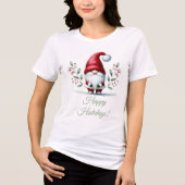 Feestelijke Gnome Groeten Tri-Blend Shirt (Voorkant)
