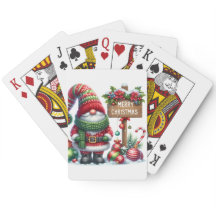 Feestelijke Gnome Kerst speelkaarten