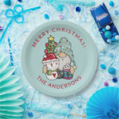 Feestelijke Gnome Sneeuwman Kerst Papier Bord (Feest)