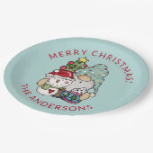 Feestelijke Gnome Sneeuwman Kerst Papier Bord (Gekanteld)