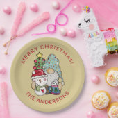 Feestelijke Gnome Sneeuwman Kerstmis Papieren Bordje (Feest)