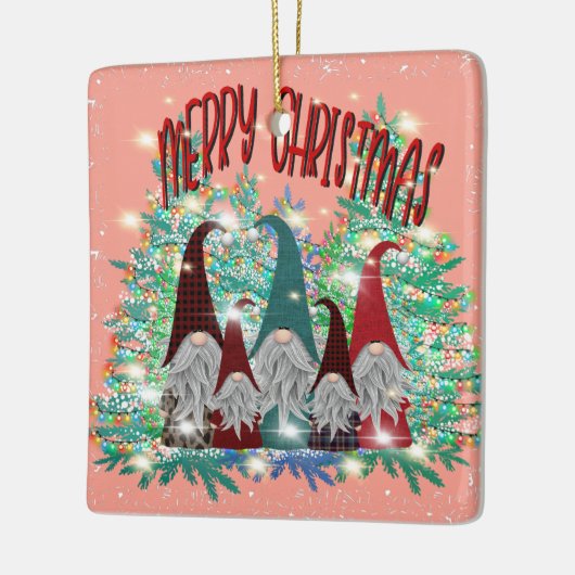 feestelijke gnomen toevoegen naam keramisch ornament (Links)