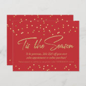 Feestelijke Gold Confetti Holiday Business Promo Briefkaart (Voorkant / Achterkant)