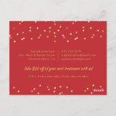 Feestelijke Gold Confetti Holiday Business Promo Briefkaart (Achterkant)