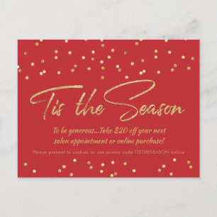 Feestelijke Gold Confetti Holiday Business Promo Briefkaart