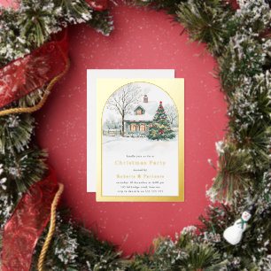 Feestelijke Gold Foil Arch Kerstfeest Folie Uitnodiging