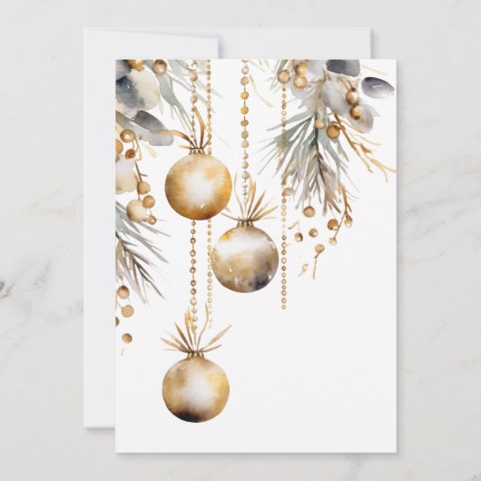 Feestelijke Gold Garland Kerstfeest Vakantie Kaart (Achterkant)