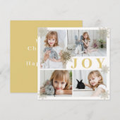 Feestelijke Gold Joy Christmas Photo Holiday Kaart (Voorkant / Achterkant)