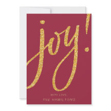 Feestelijke Gold Red Joy Christmas Holiday Kaart