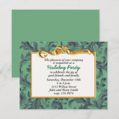 Feestelijke Gold Ribbon Holiday Party uitnodiging (Voorkant / Achterkant)