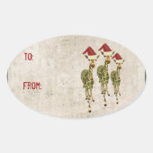 Feestelijke Golden Giraffes Gift Sticker (Voorkant)