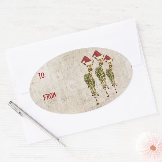 Feestelijke Golden Giraffes Gift Sticker (Envelop)