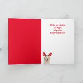 Feestelijke Golden Retriever Schattige Kerstmis Feestdagen Kaart (Binnen)